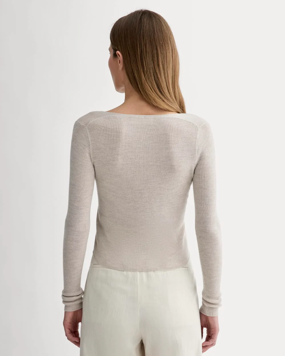 The Cardigan in Ultrasoft Merino | Heather Oatmeal
