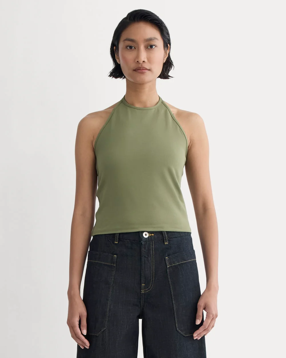The Form Halter Top | Lichen Green