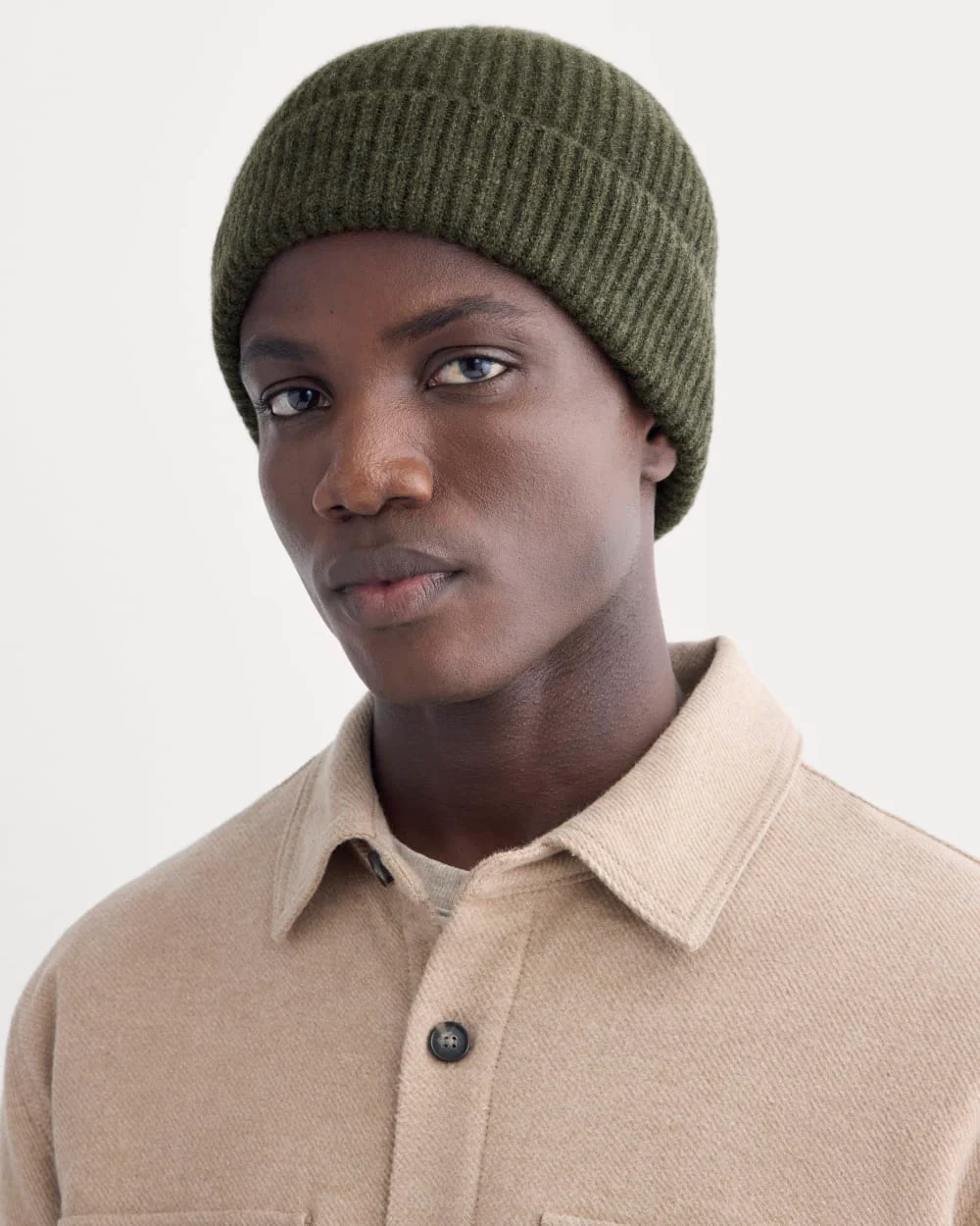 The Cashmere Ribbed Beanie | Heather Beech