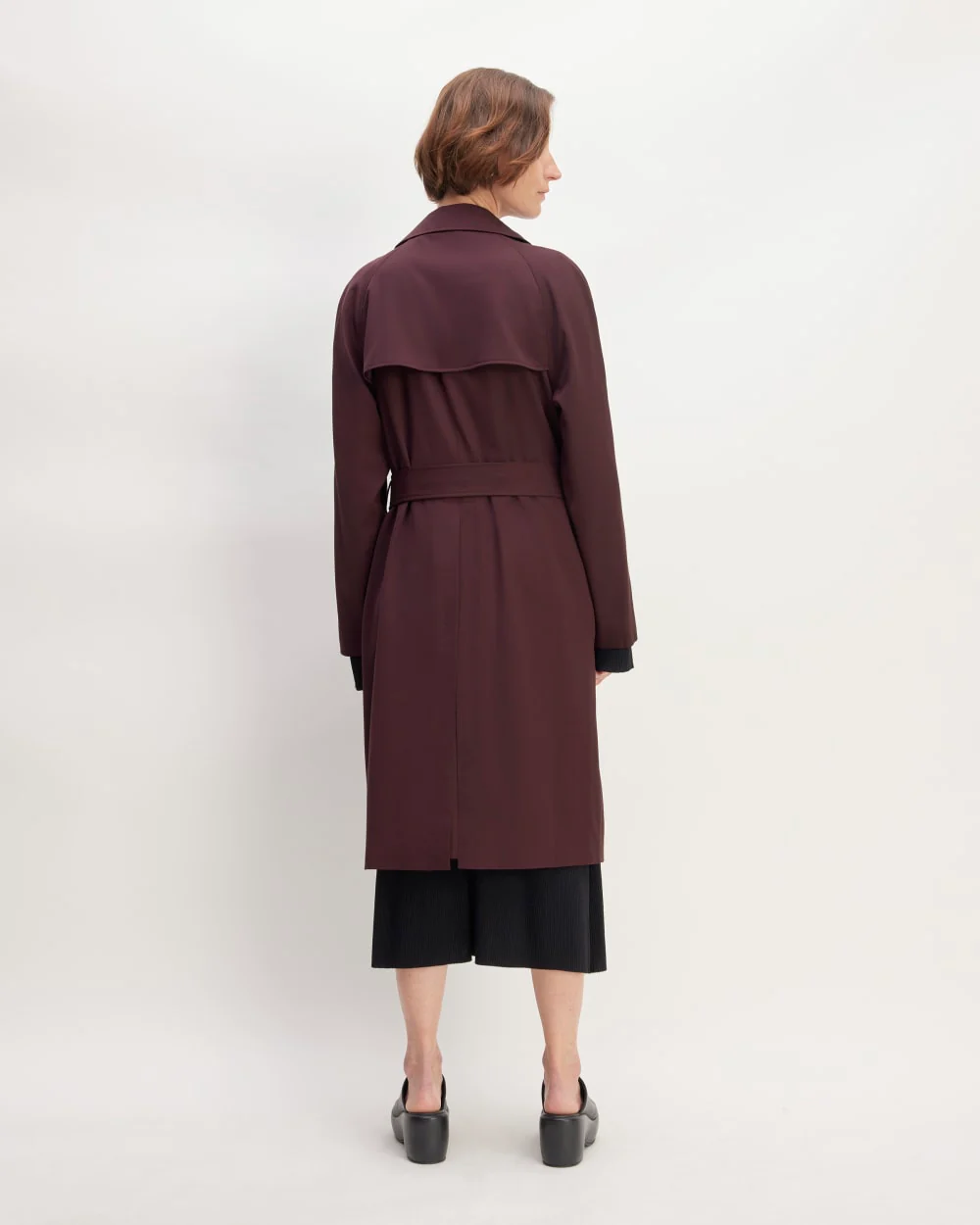 The Italian Wool Modern Trench | Burgundy