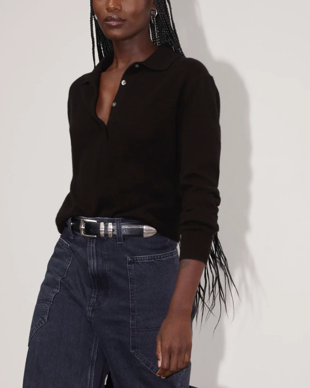 The Classic Polo in Cashmere | Black