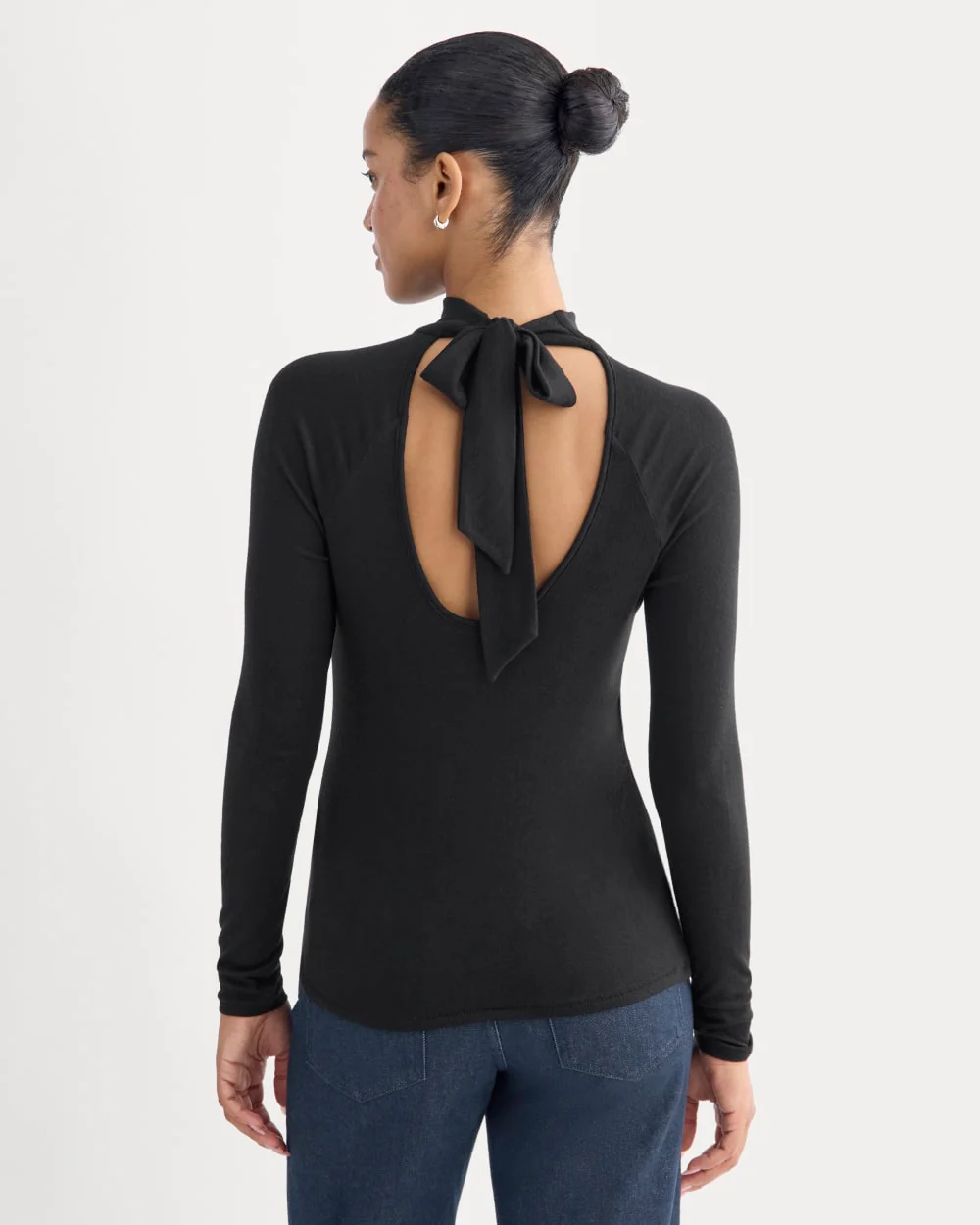 Tie-Neck Top in Butterluxe | Black