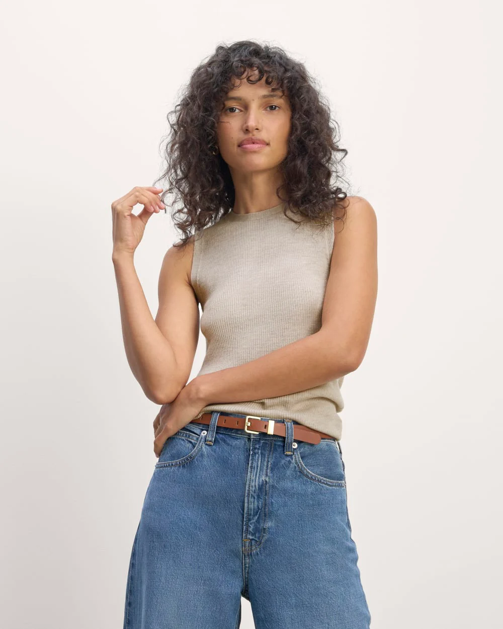 The Tank in Ultrasoft Merino | Heather Oatmeal