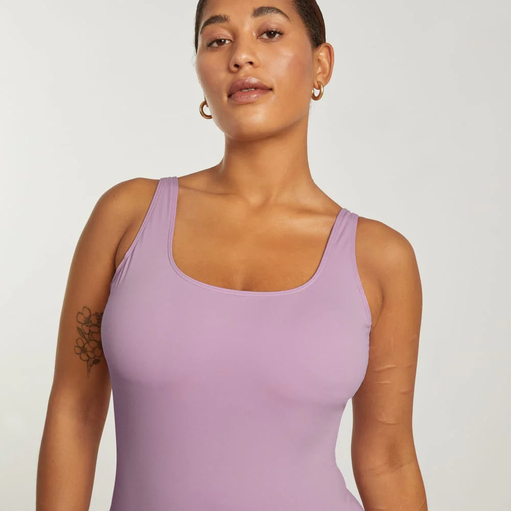 The Square-Neck One-Piece | Lilac