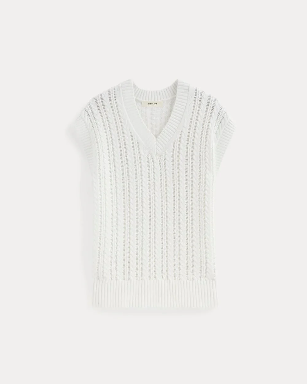 The Mesh Cable Vest in Everyday Cotton | White