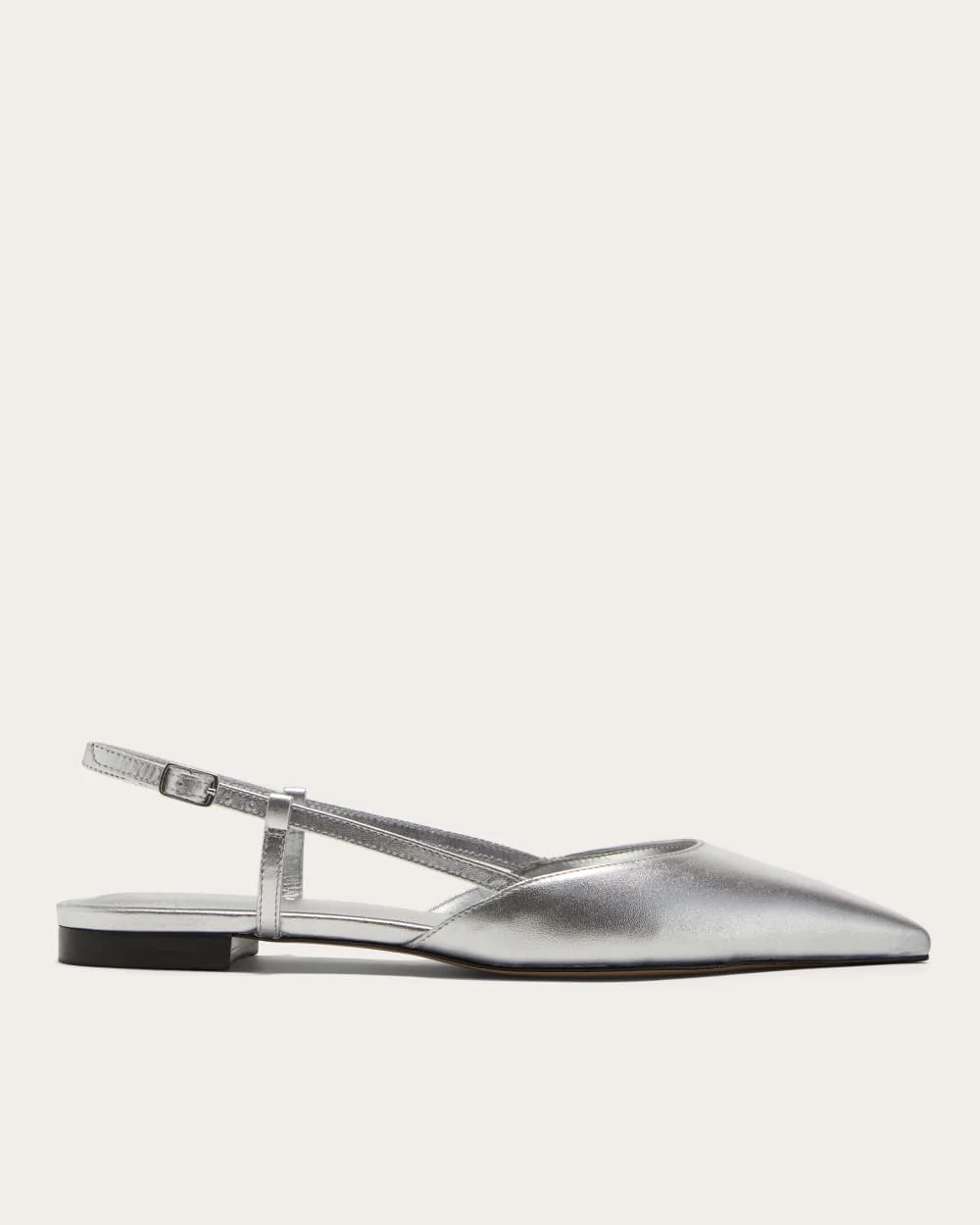 The Studio Slingback Flat | Silver