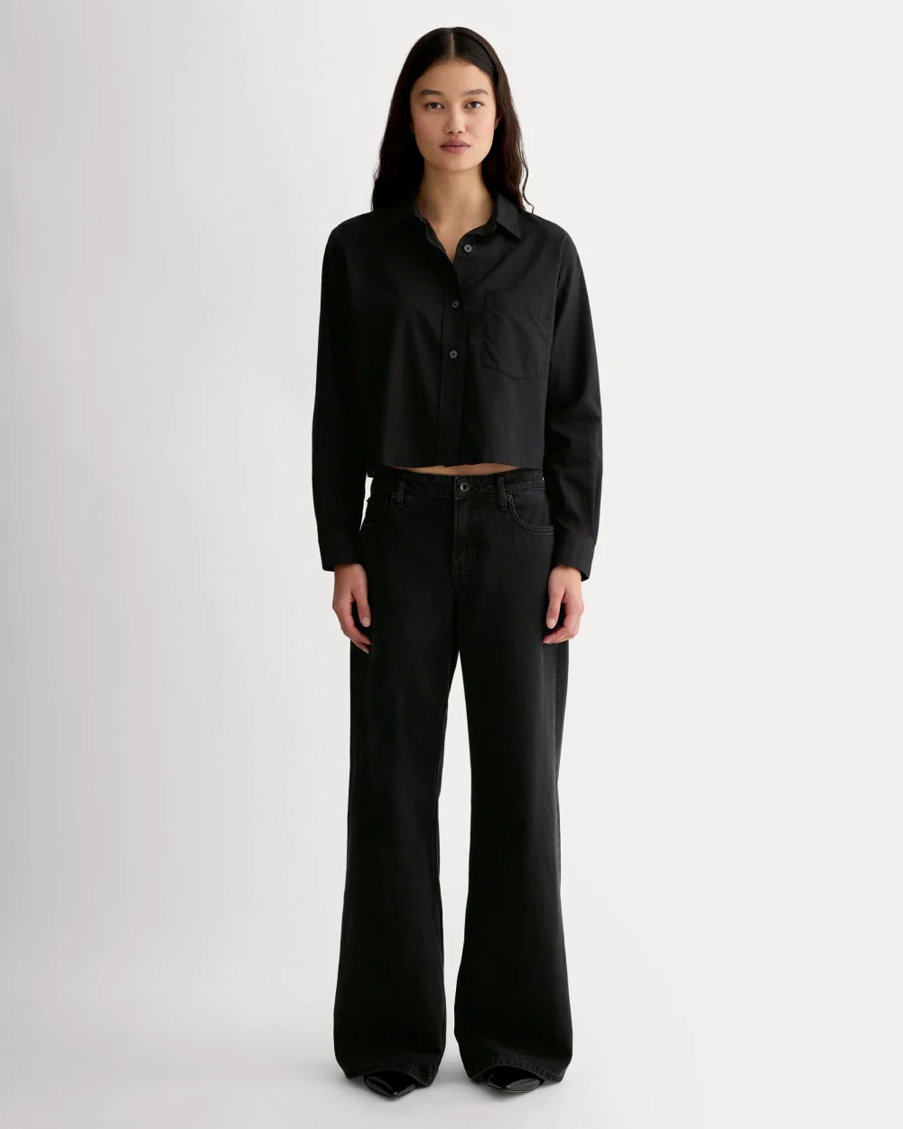 The Way-Short Shirt in Silky Cotton | Black