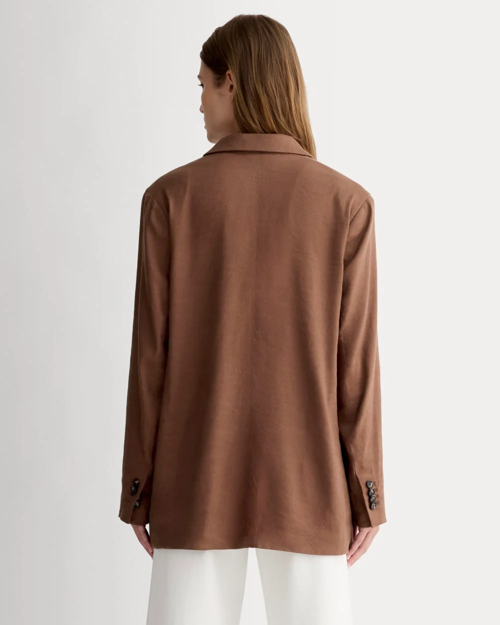 The Oversized Blazer in Stretch Linen | Cedarwood
