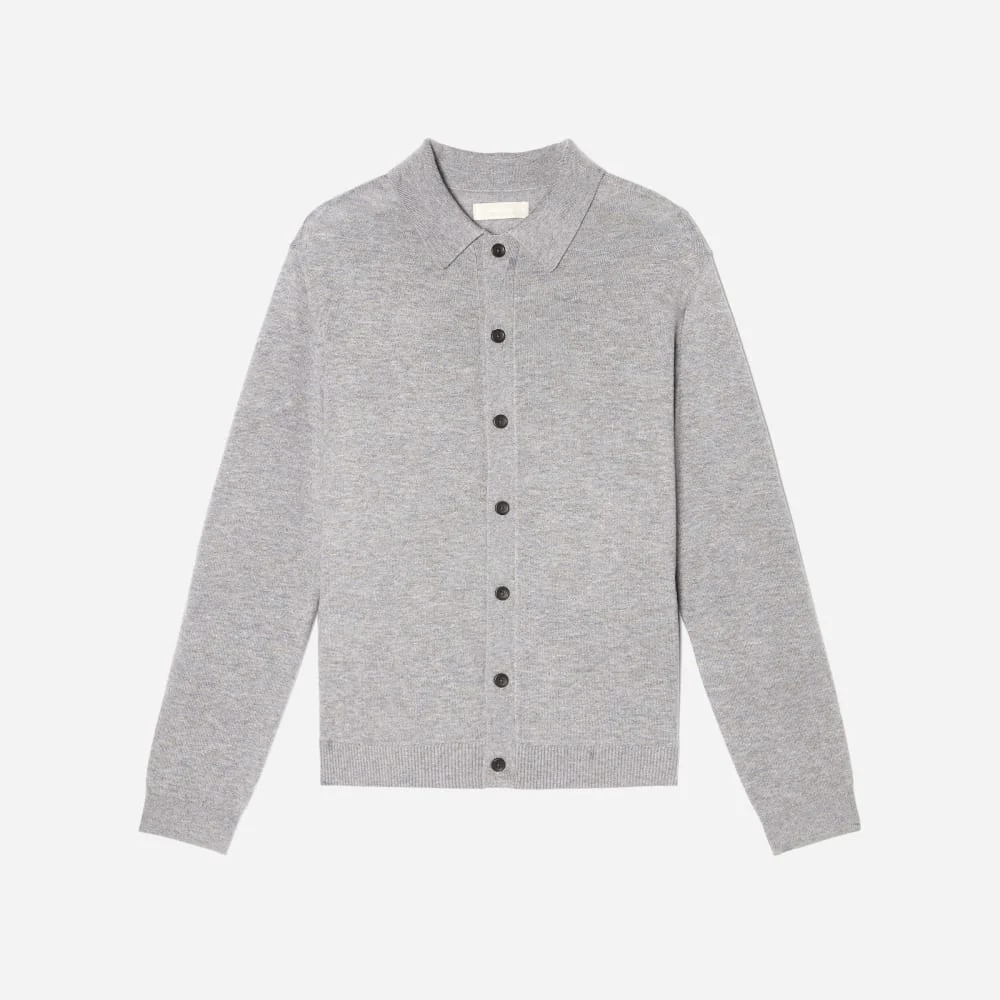 The Merino-Blend Sweater Polo |  Heathered Grey