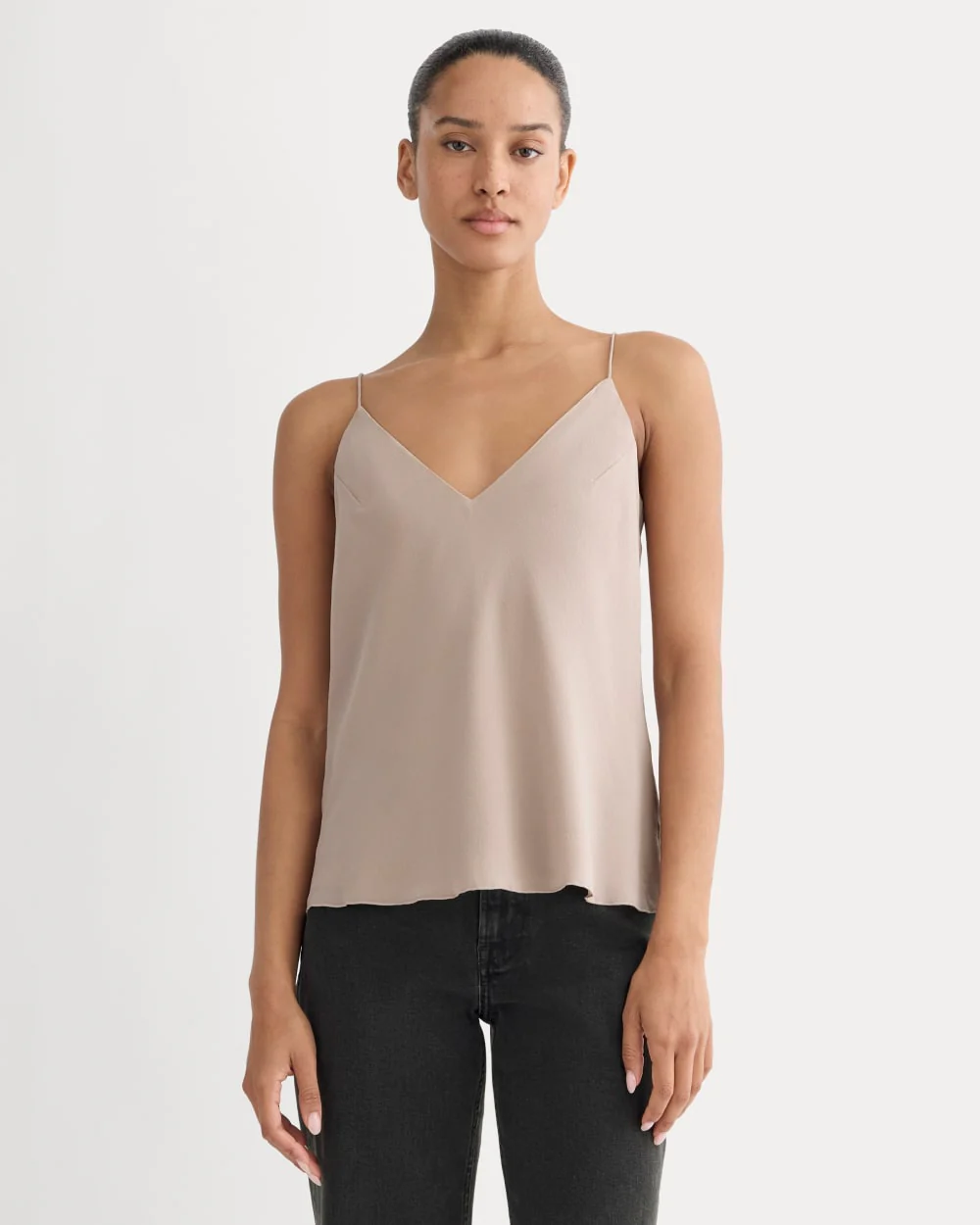 The Tie Back Cami in Washable Silk | Burnt Sugar