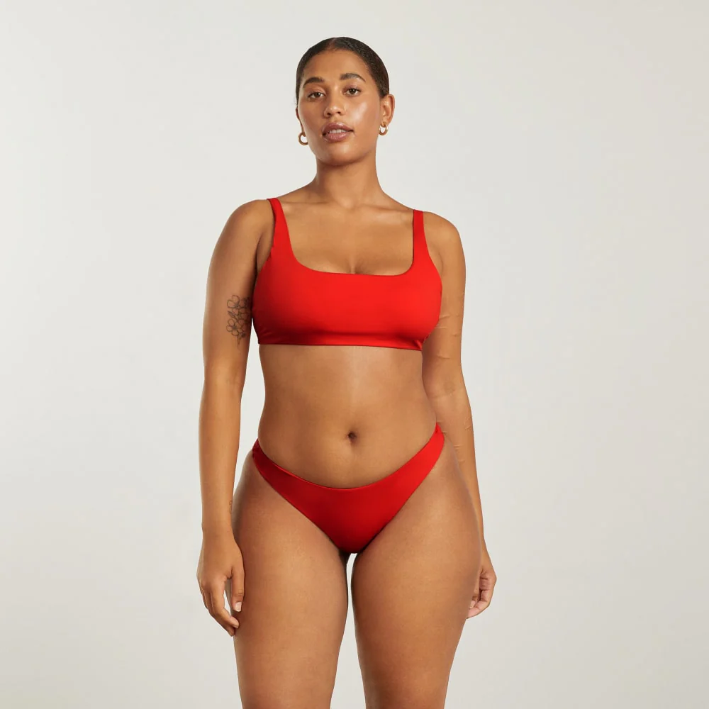 The Thigh-High Bikini Bottom | Bright Red