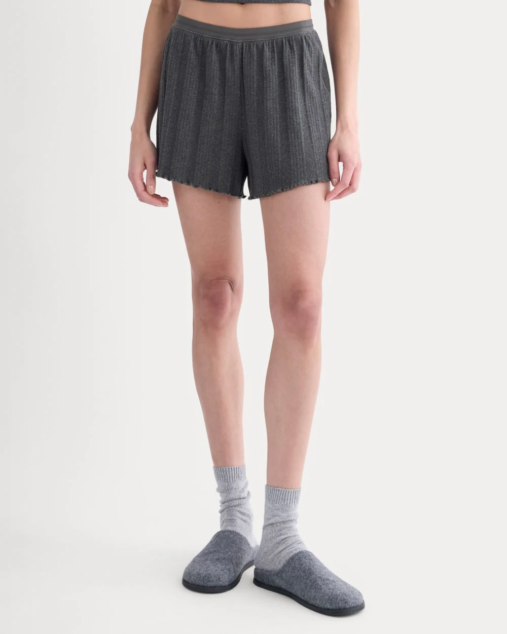Lounge Rib Short | Heathered Soot