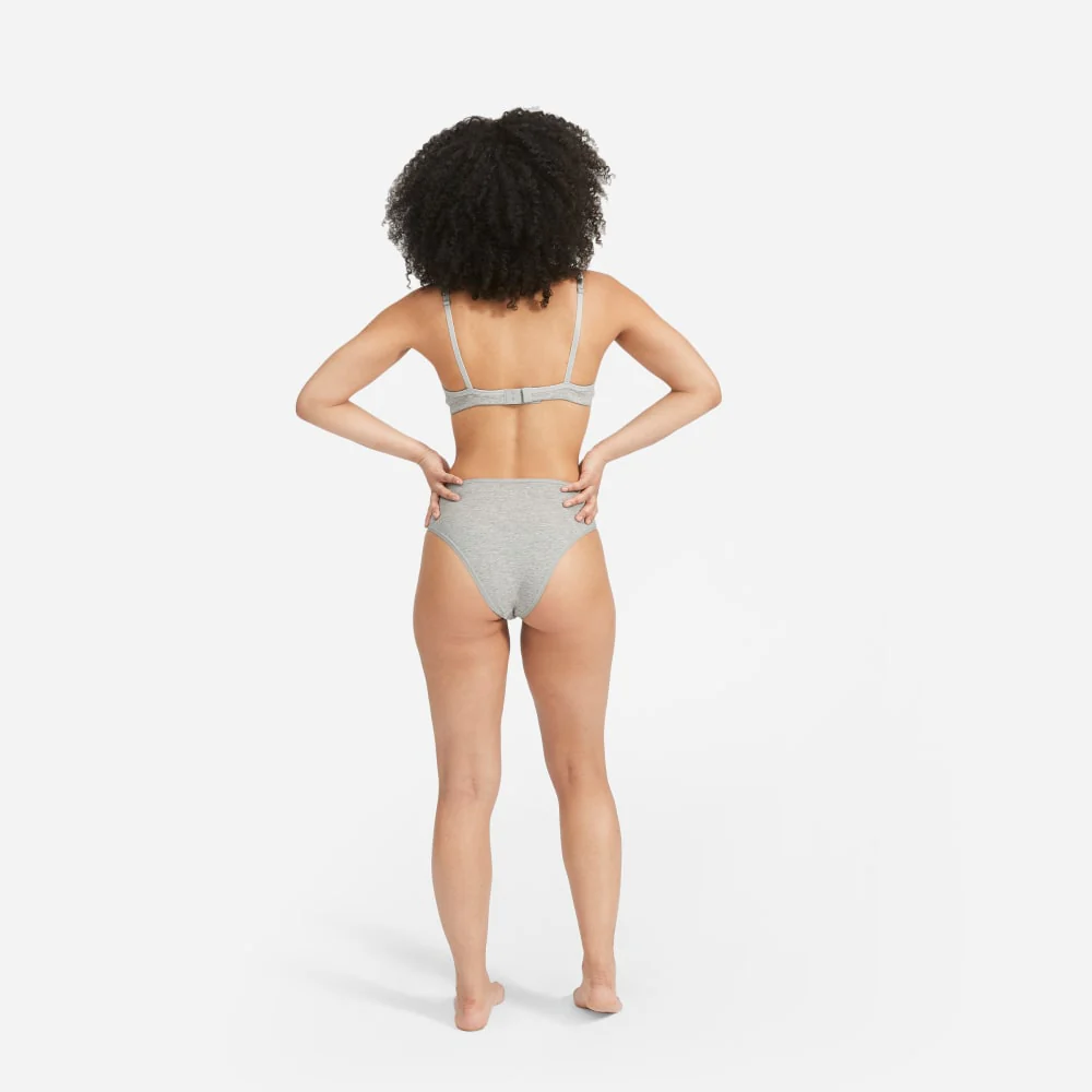 The Cotton High-Rise Bikini |  Heathered Grey