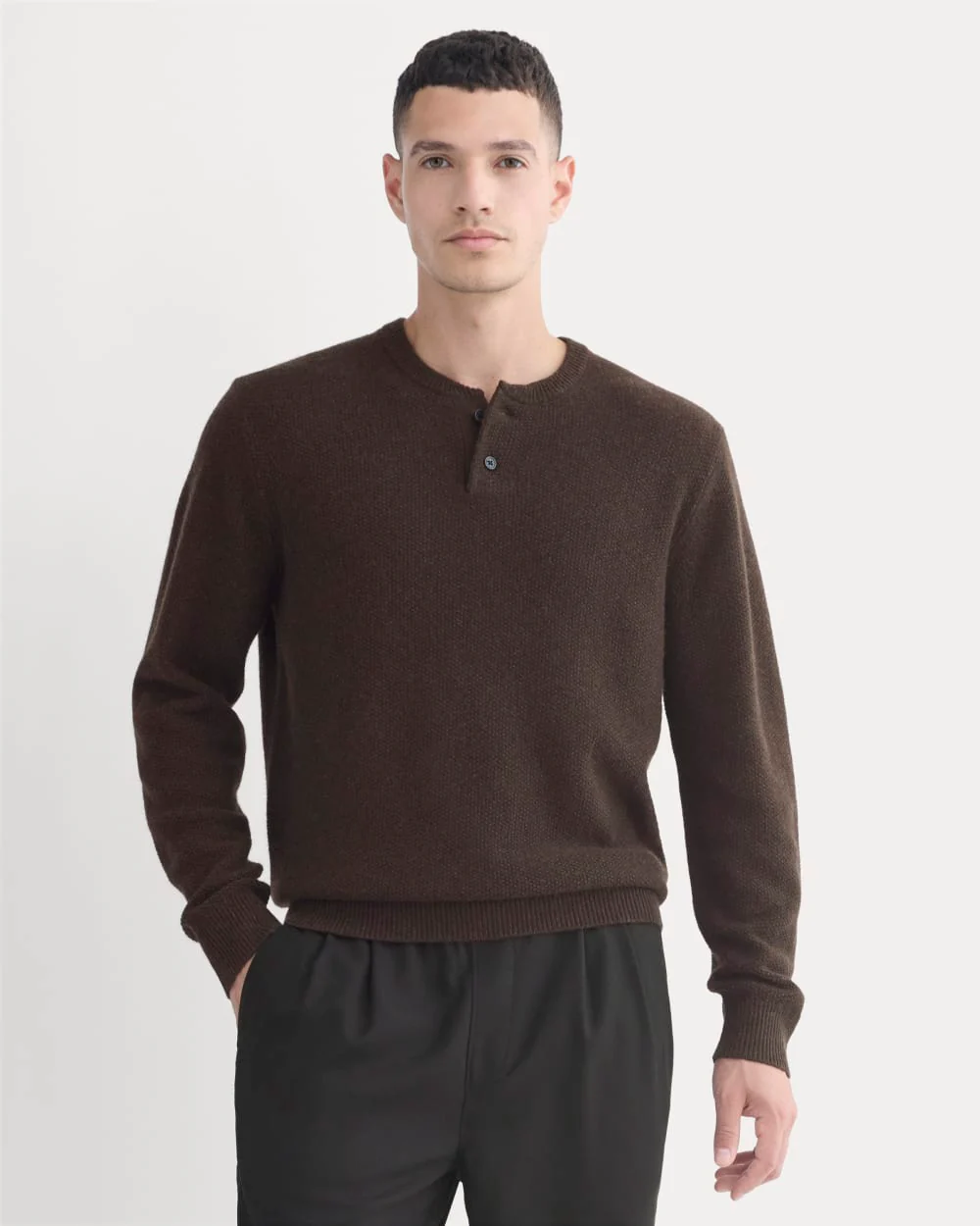 Henley in Wool Cashmere | Americano