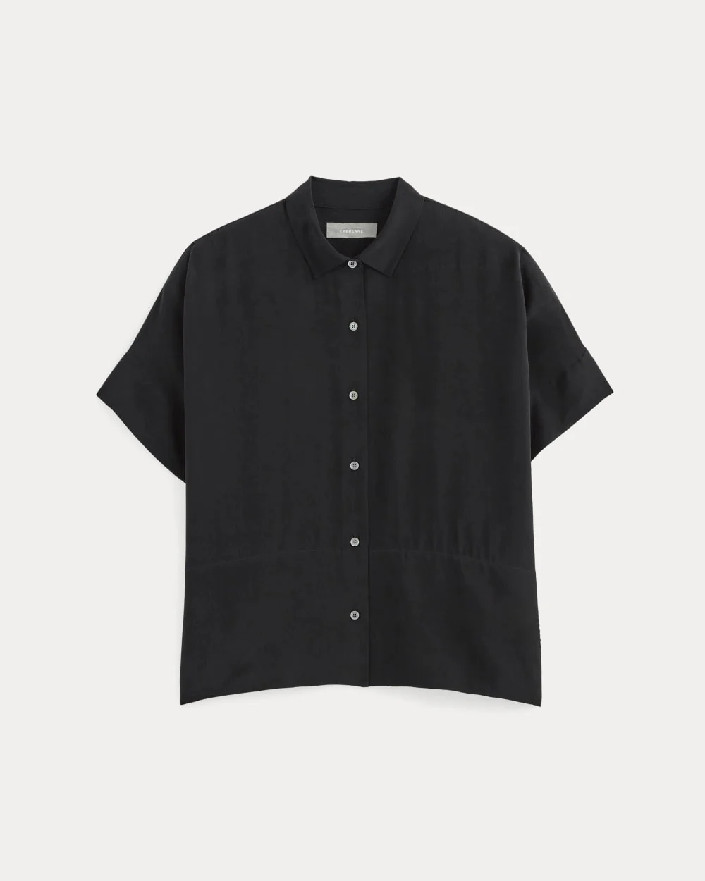 The Boxy Shirt in Washable Silk | Black