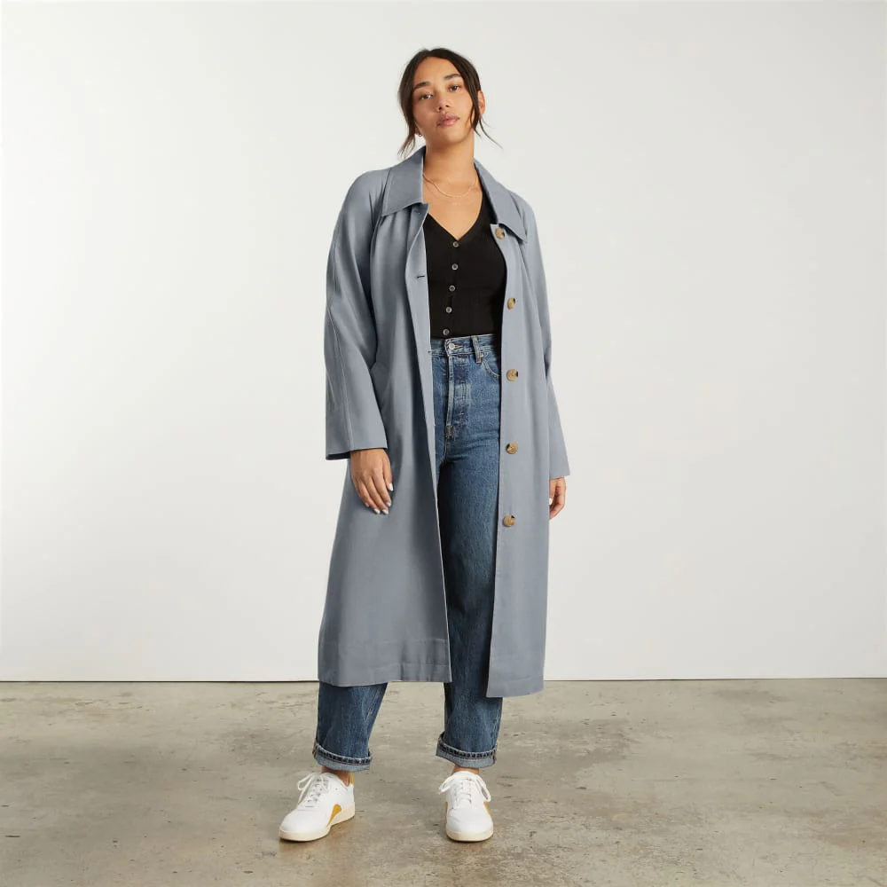 The Gathered Drape Trench | Smoke