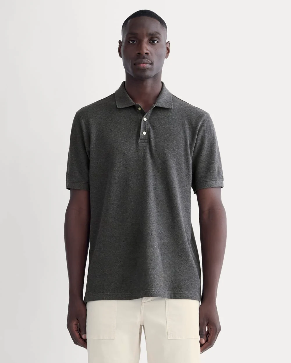 The Pique Polo | Heathered Graphite