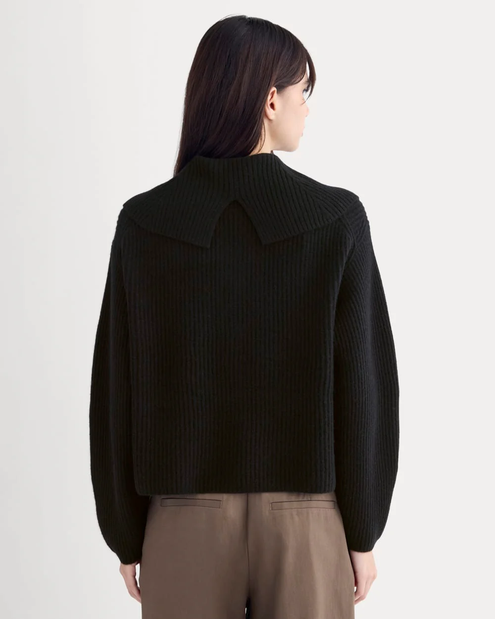 Fisherman Cardigan in Wool Cashmere | Black