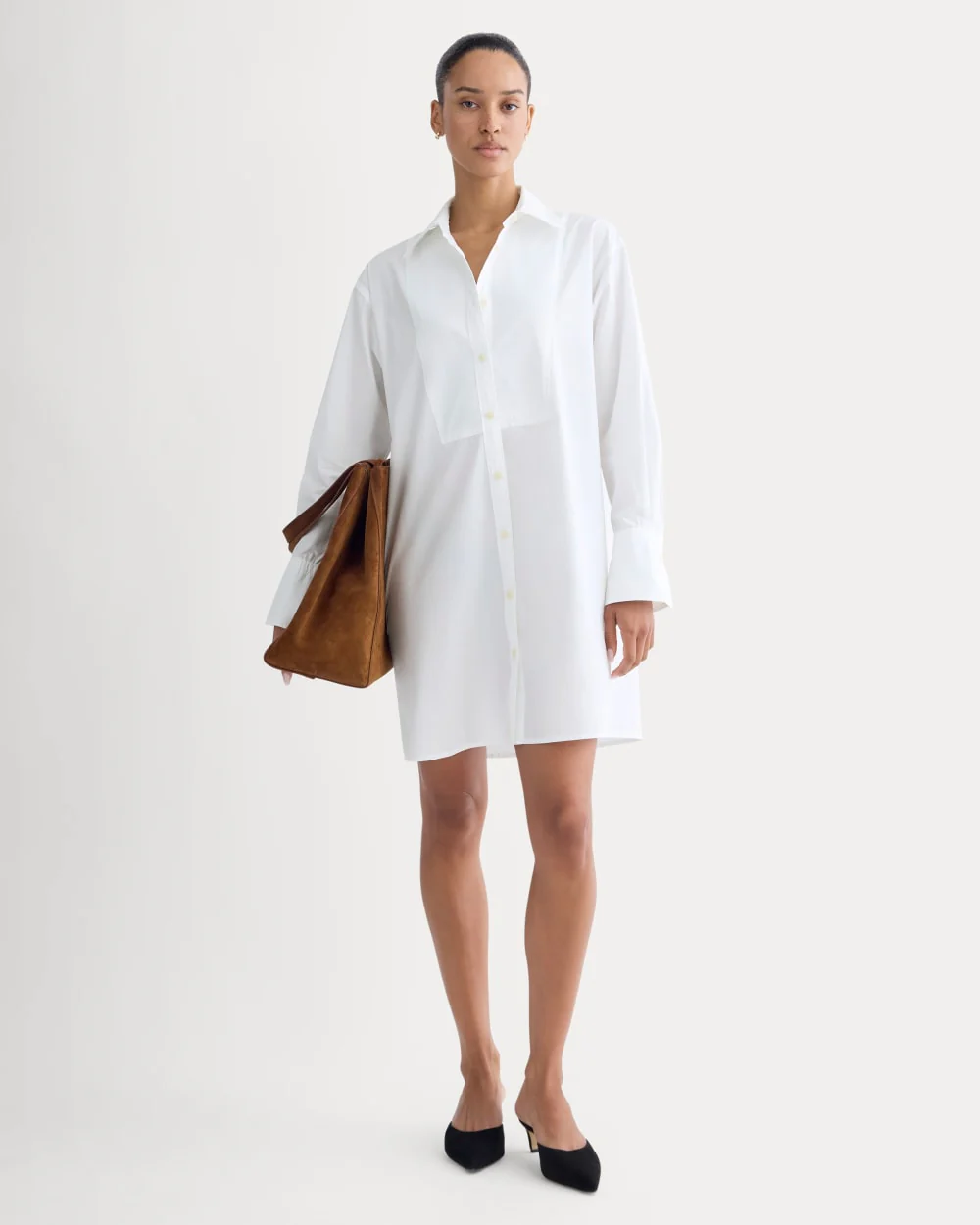 The Mini Shirtdress in Ultrasoft Cotton | White