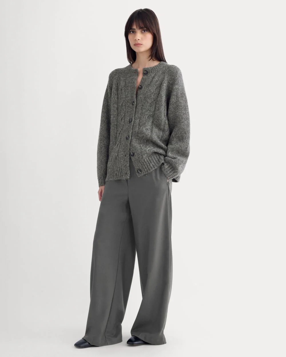 Cloud Cable Cardigan | Heather Charcoal