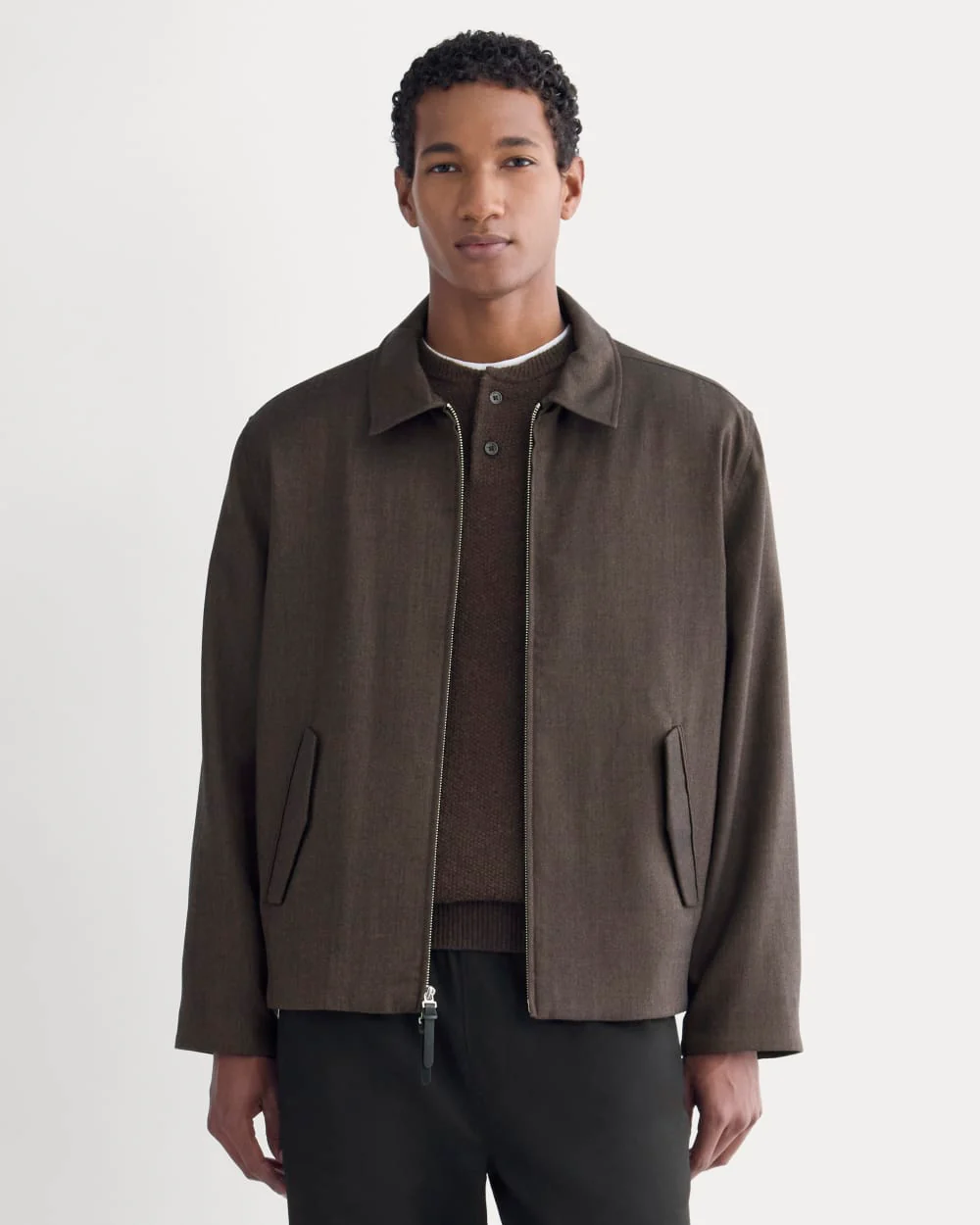 Tailored Zip Jacket | Heathered Fudge