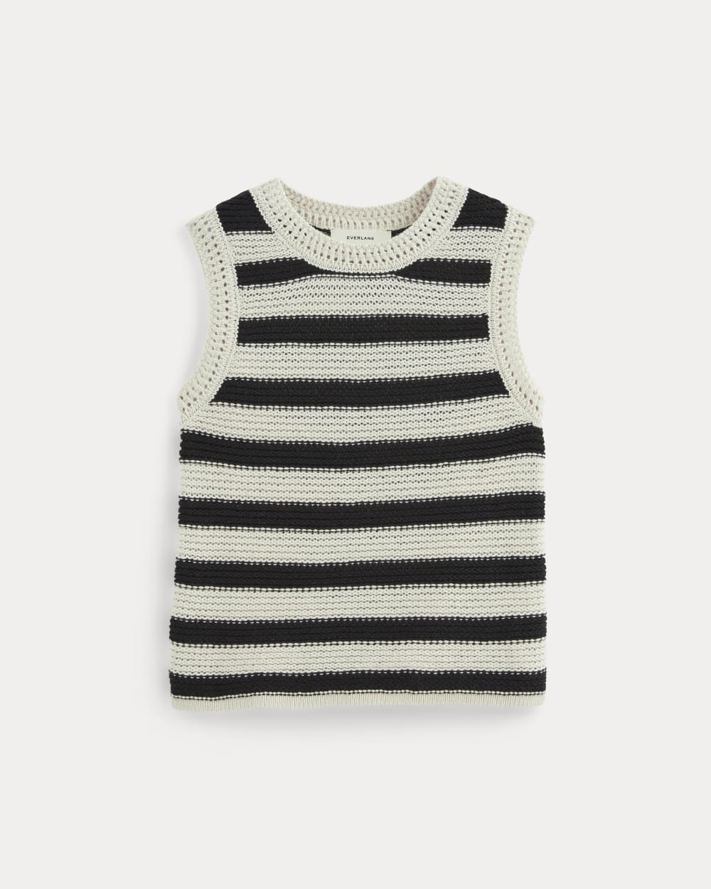 The Organic Cotton Open-Stitch Tank | Canvas / Black