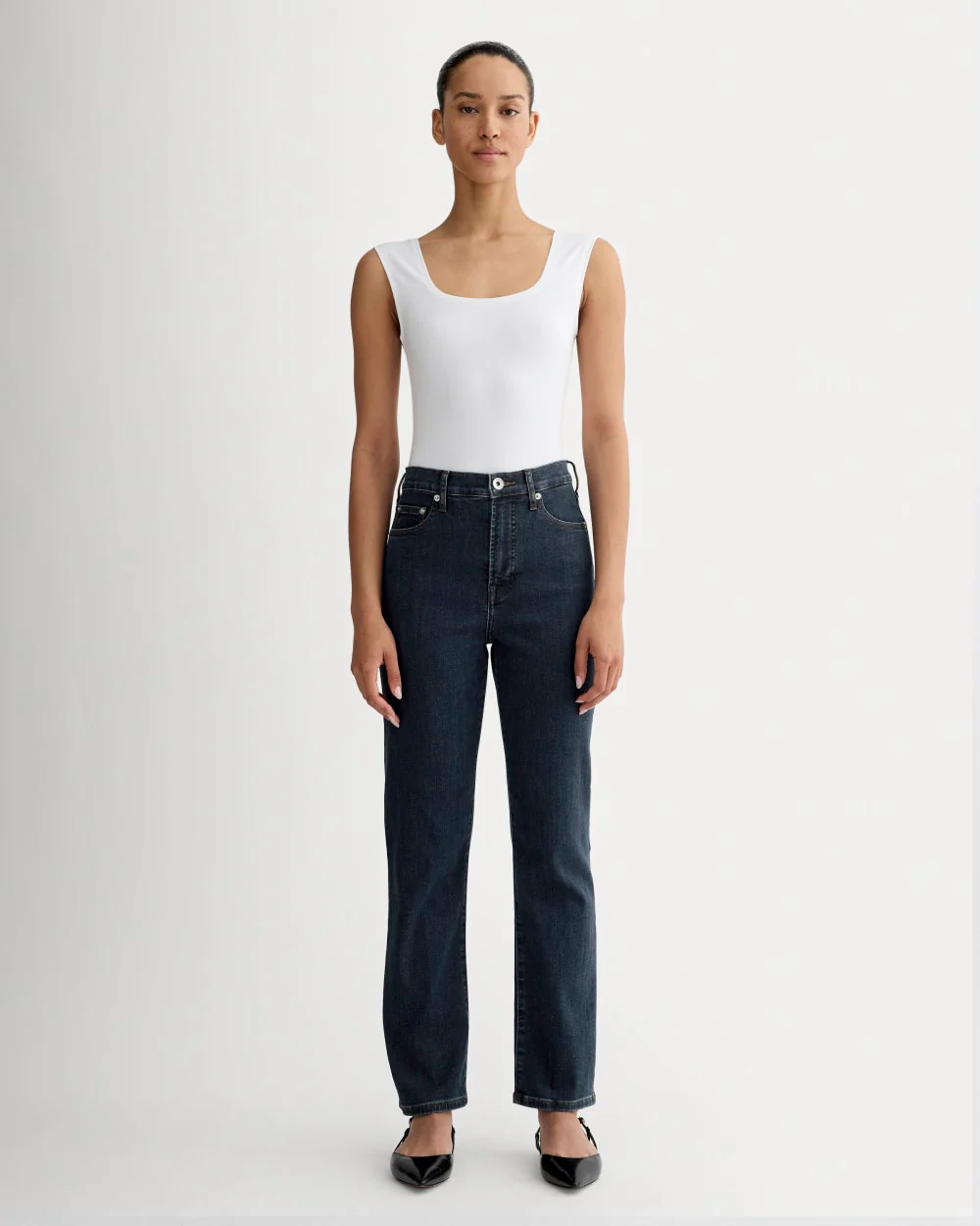 The High-Key Stovepipe Jean | Dark Indigo