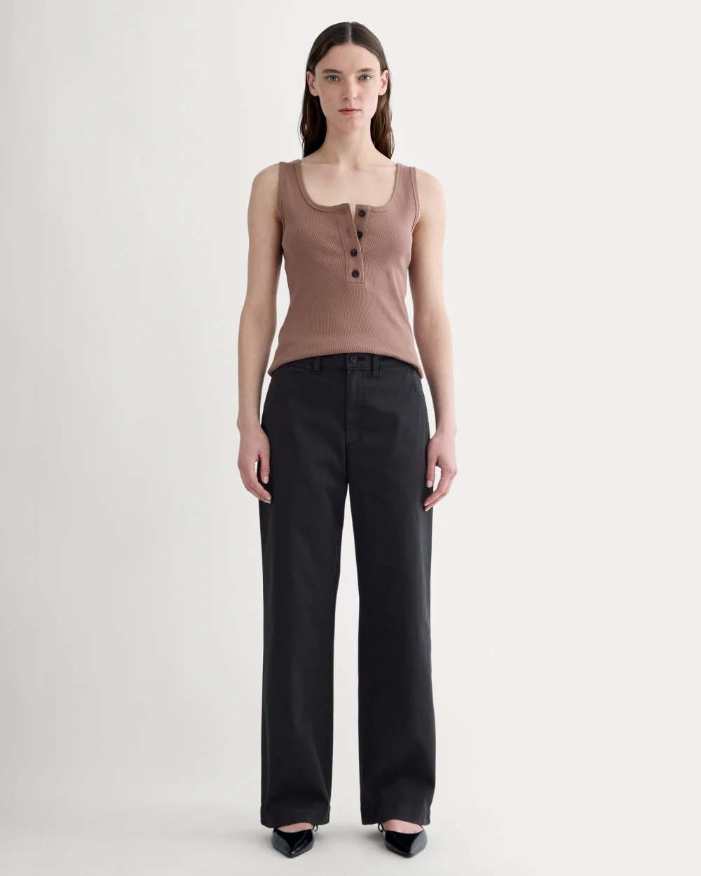 The Selfie Henley Tank | Mocha