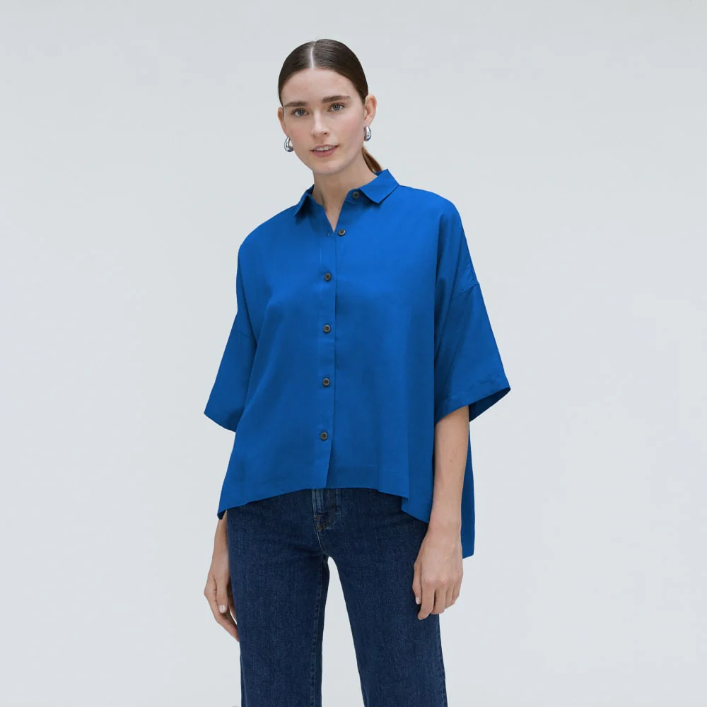 The Drapey Square Shirt | Lapis Blue