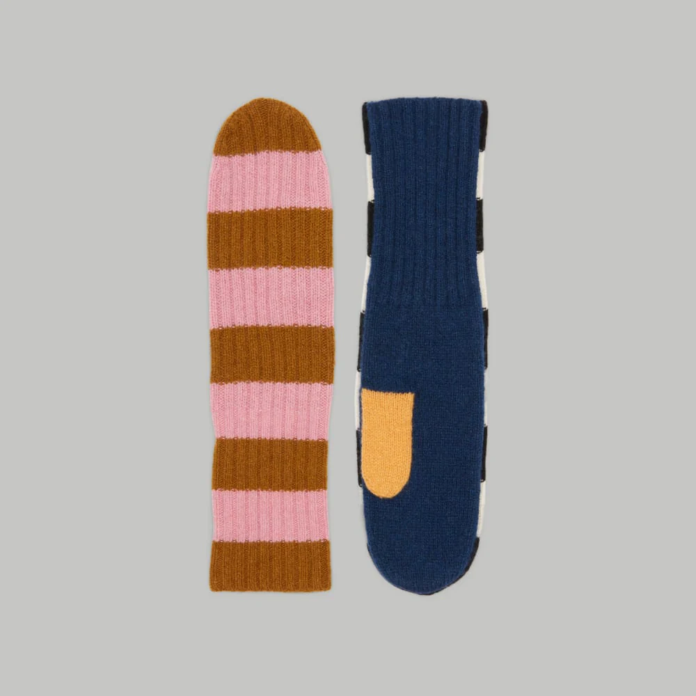 The Cashmere Mittens | Multi Stripe