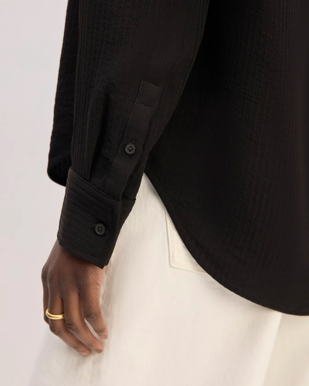 The City Stripe Relaxed Shirt | Black