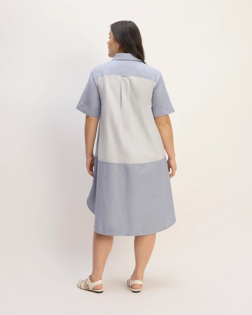 The Everlane x Marques' Almeida Patchwork Daytripper Dress | Blue Stripe Patchwork