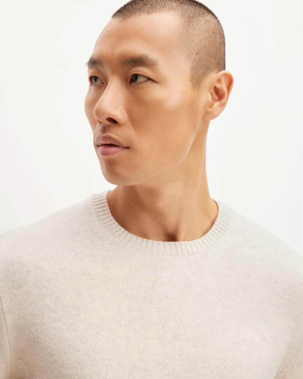 The Premium Merino Crew Neck Sweater | Heathered Oat