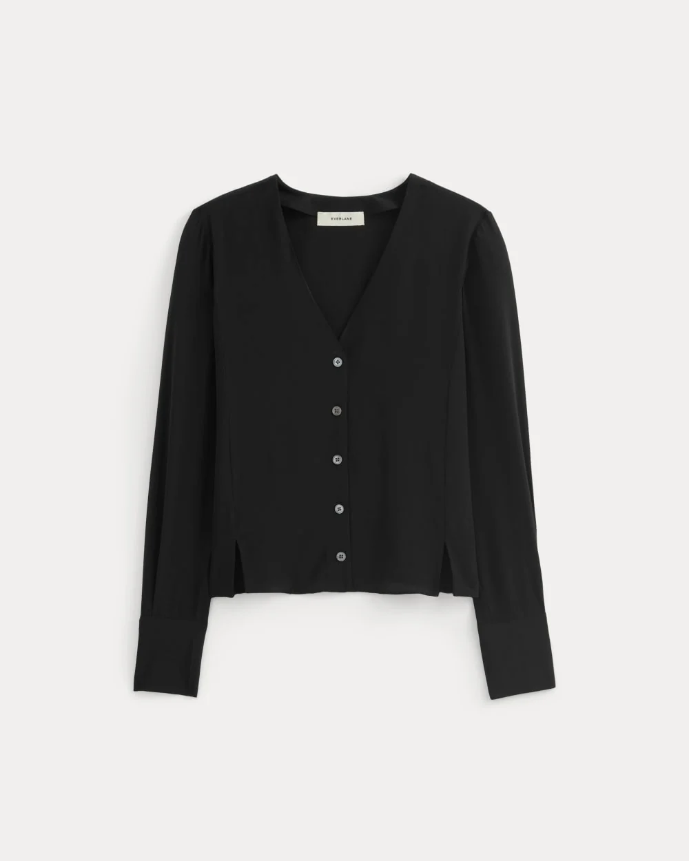 The V-Neck Blouse in Washable Silk | Black