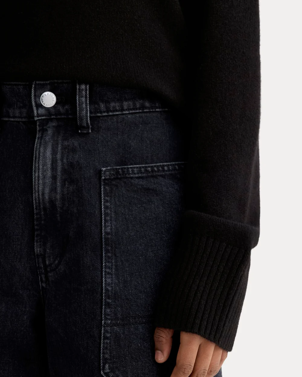 The Boxy Crew in Cashmere | Black