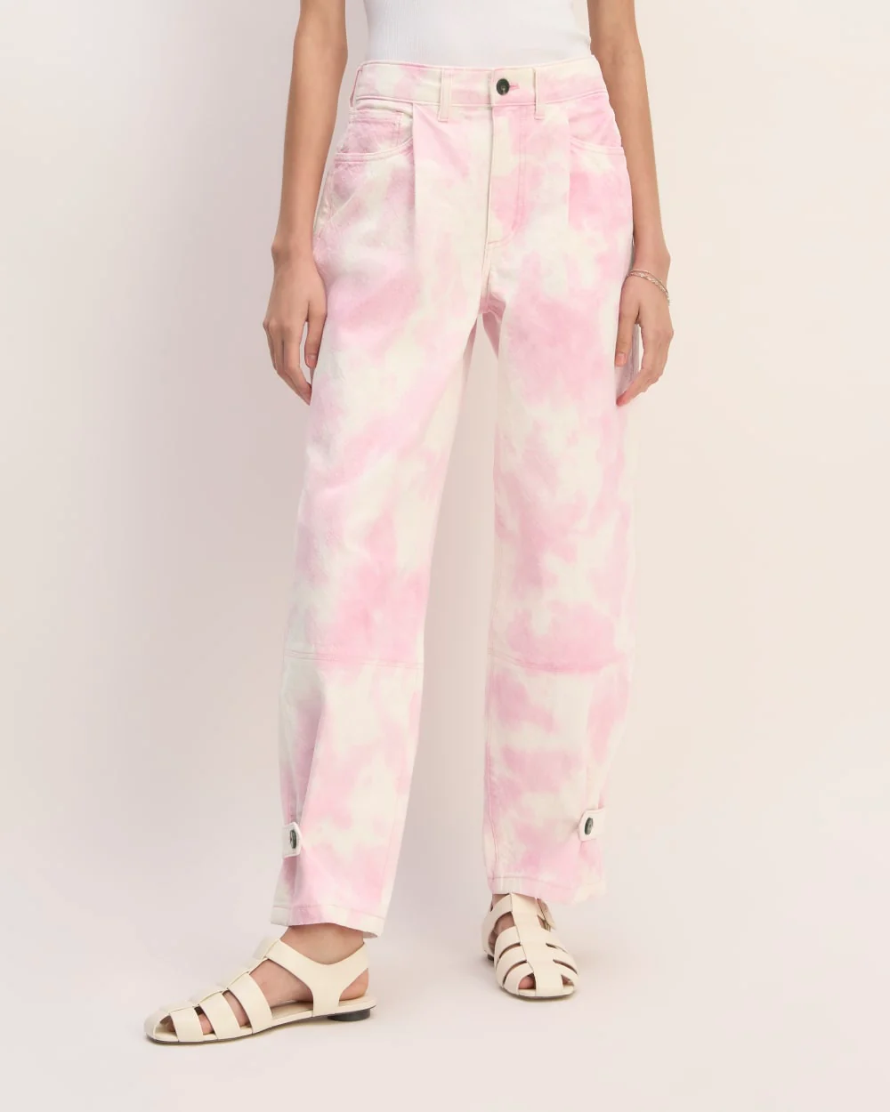 The Everlane x Marques' Almeida Canvas Oversized Barrel Pant | Pink Tie-Dye