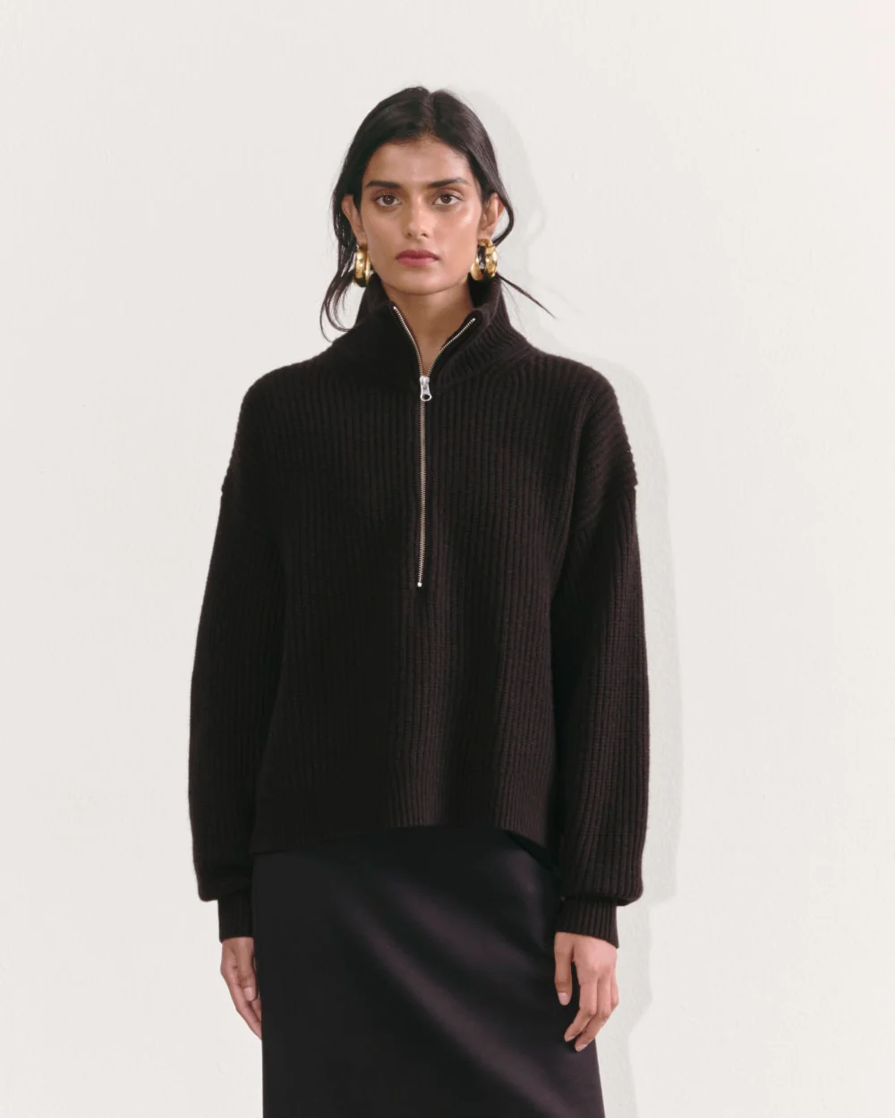 The Half-Zip Sweater in Luxe Merino | Black