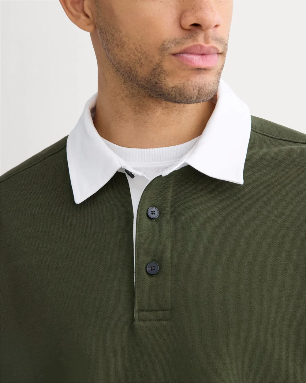 Luxe Fleece Rugby Polo | Dark Forest