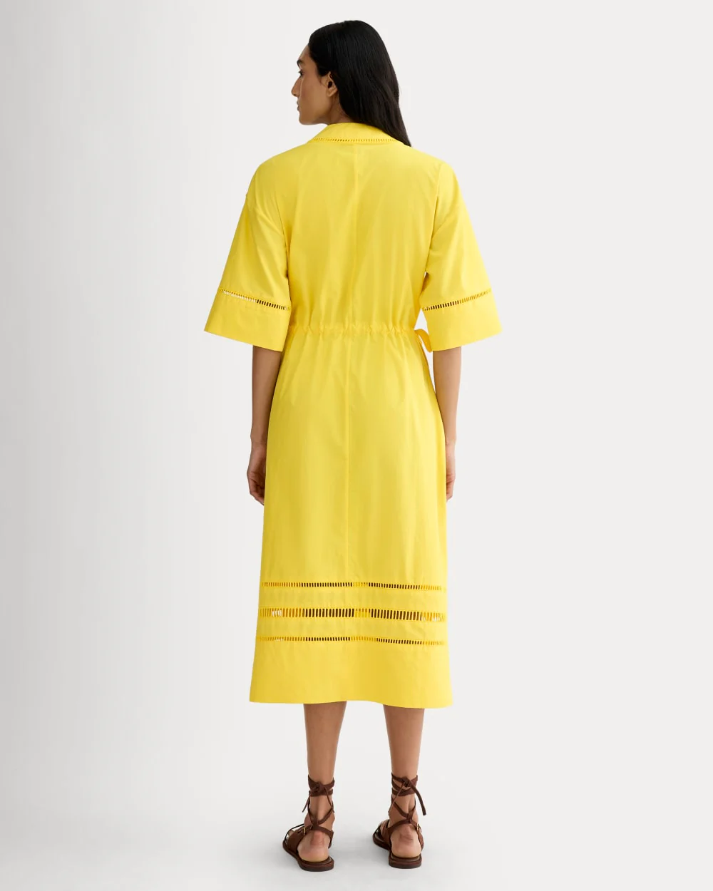 The Lace Trim Caftan Dress | High Visibility Yellow