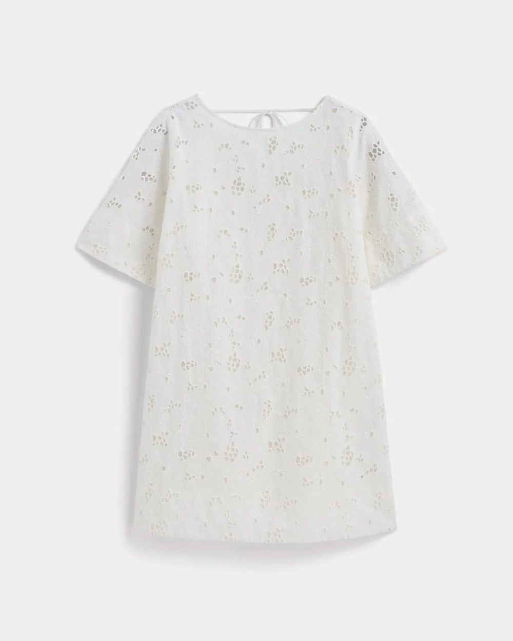 The Eyelet Mini Shift Dress | Bone