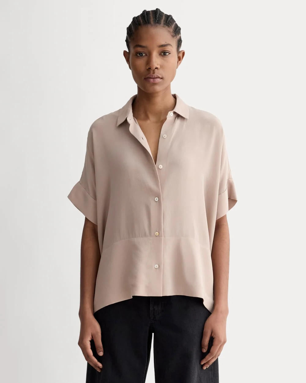 The Boxy Shirt in Washable Silk | Burnt Sugar