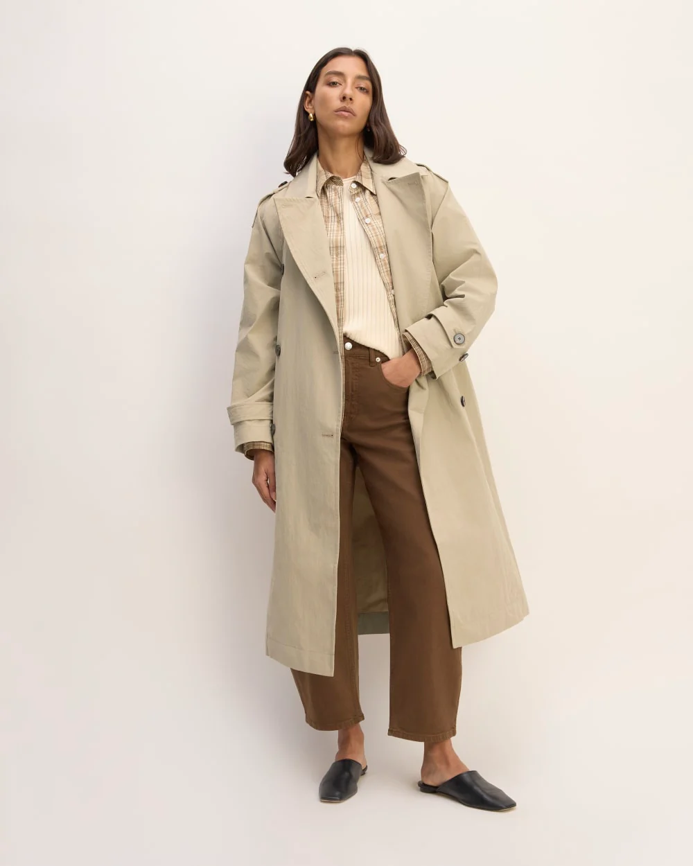 The ReNew Long Trench Coat | Trench Coat Khaki