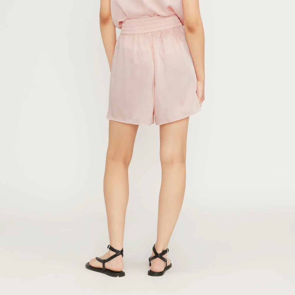 The Satin Pull-On Short | Petal Pink
