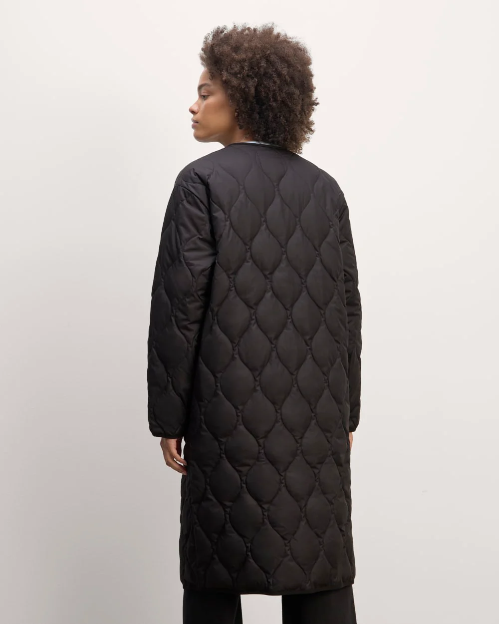 The Long Quilted Liner | Black