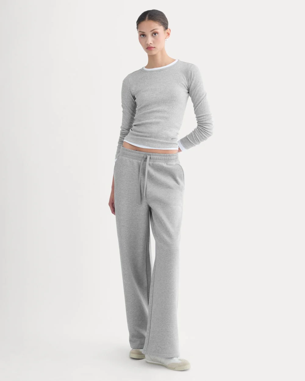 Luxe Fleece Wide-Leg Sweatpant | Vintage Heather Grey