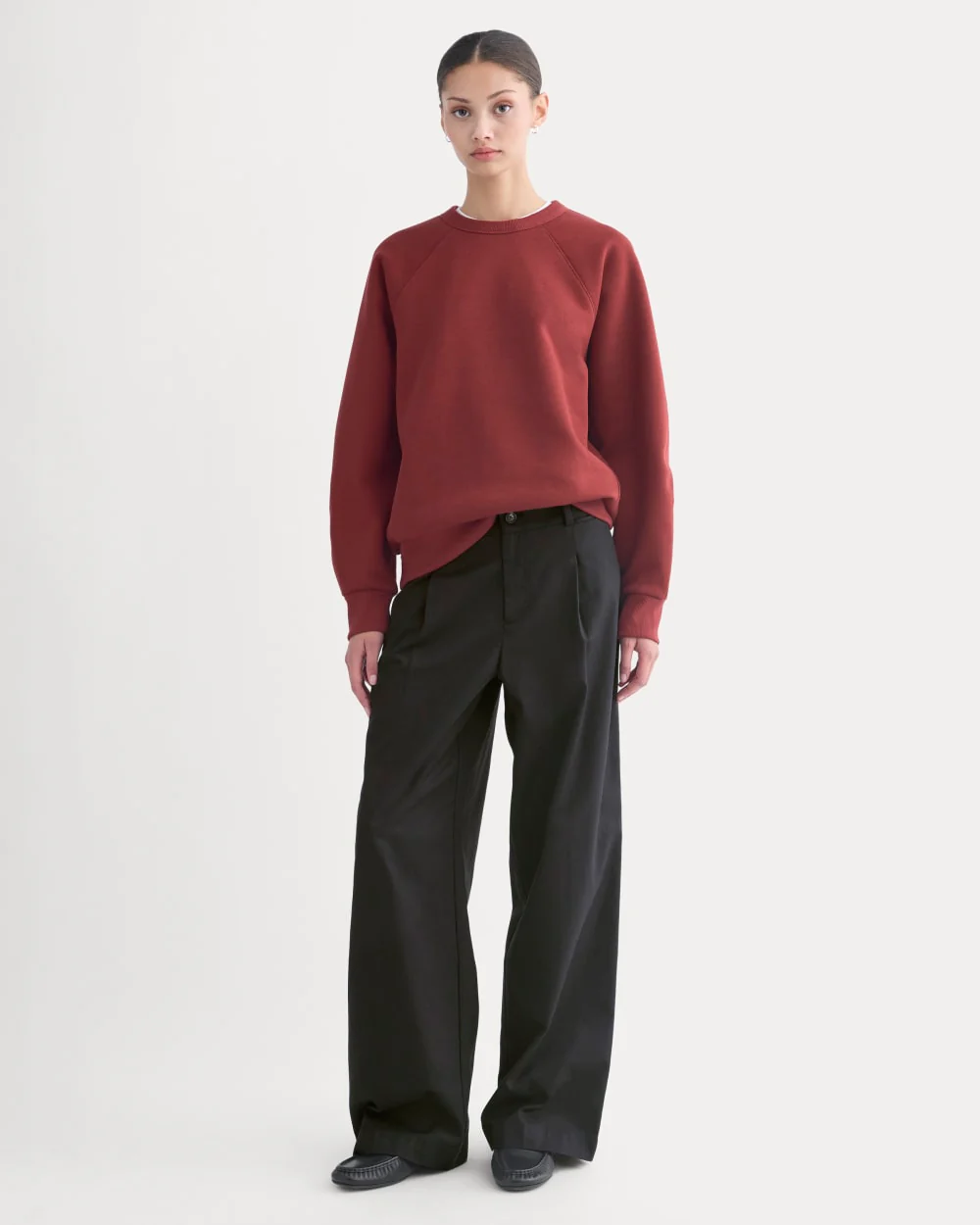 Luxe Fleece Raglan Crewneck | Merlot