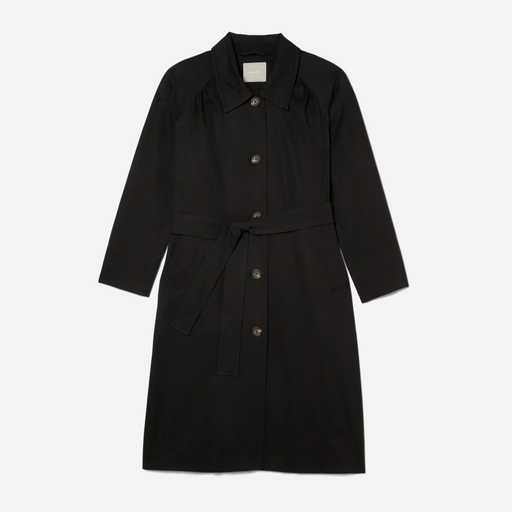 The Gathered Drape Trench | Black