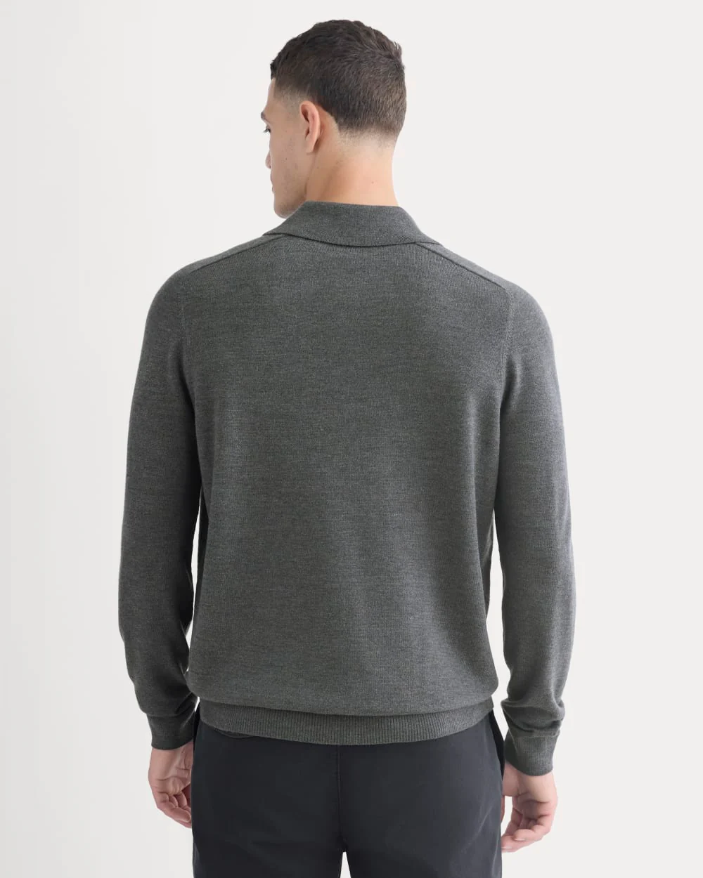 Ultrasoft Polo Sweater | Heather Mid Charcoal