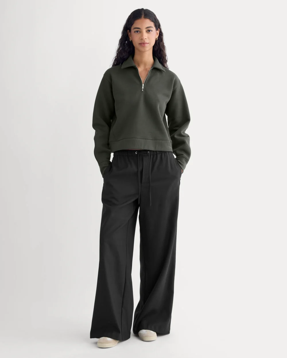 Luxe Fleece Zip Polo | Washed Black