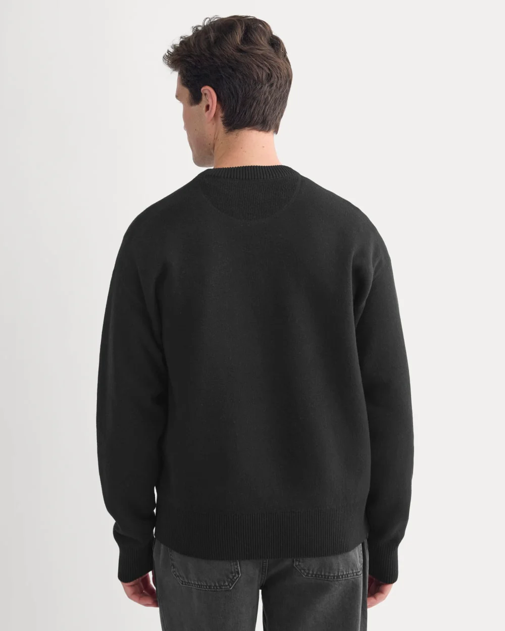 Luxe Merino Double-Knit Sweater |  Black